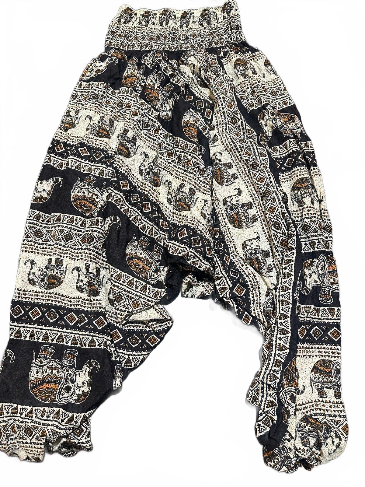 Elephant Print Harem Pants Boho One Size