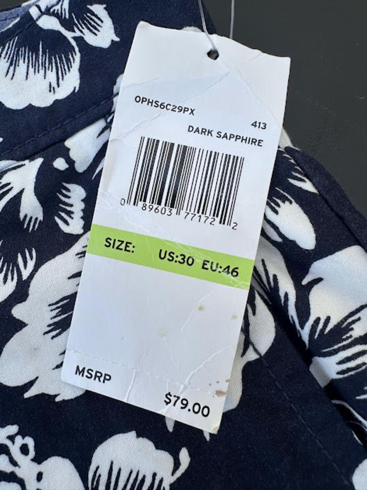 Penguin Floral Navy Flat Front Shorts NWT 30