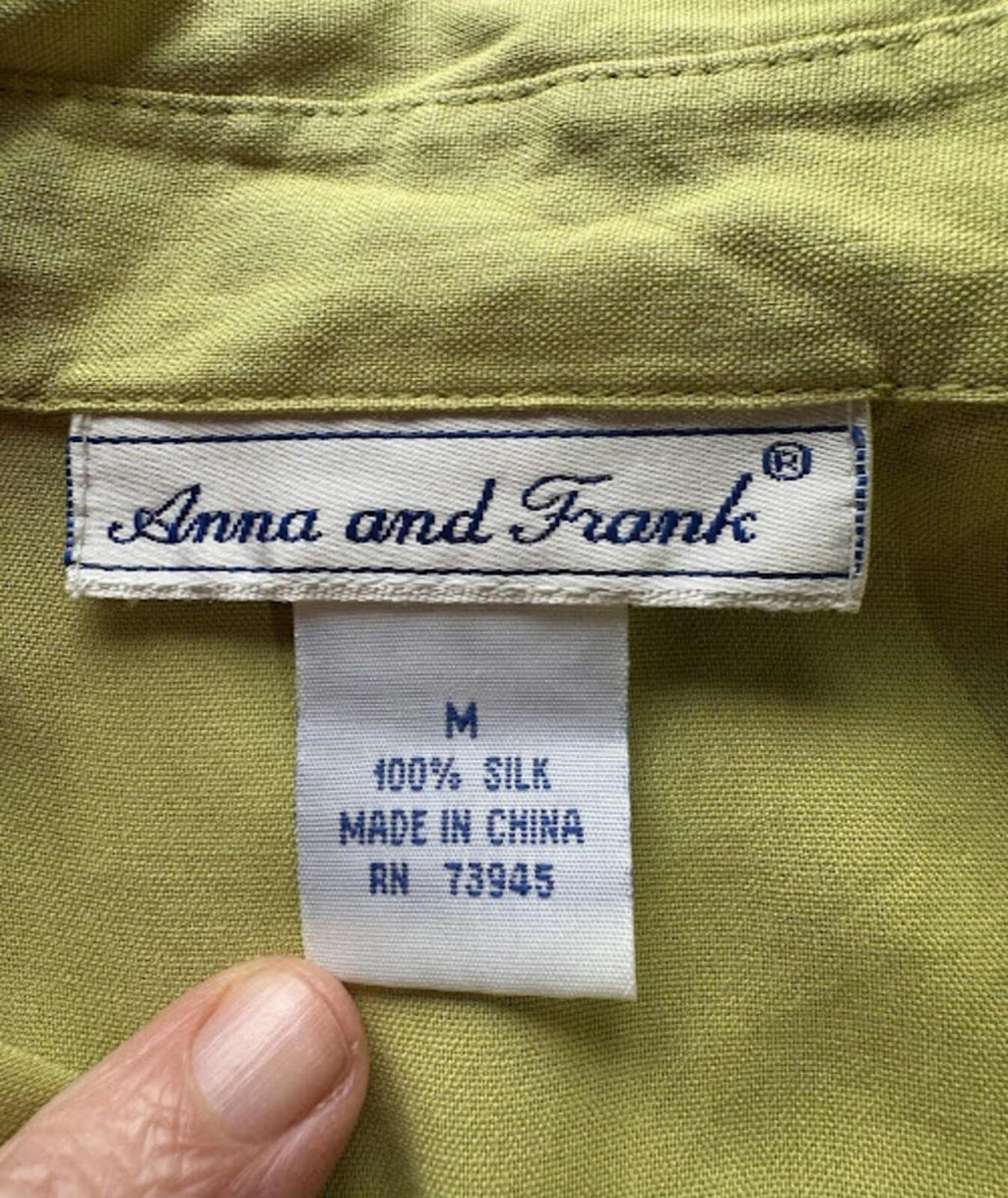 Anna & Frank Silk Blouse Lime Green M