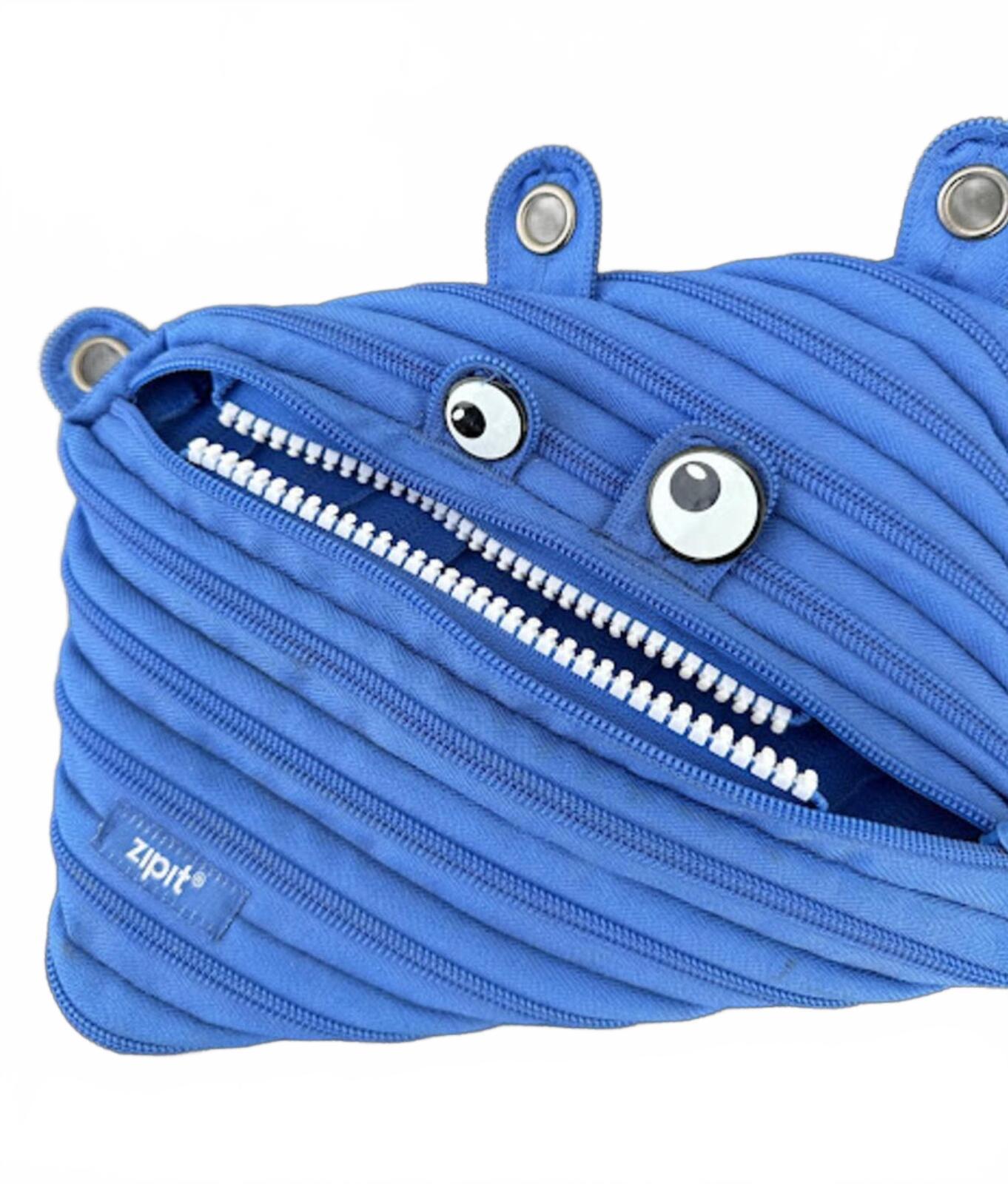 ZIPIT Monster Blue Zipper Pouch Bag Eyes