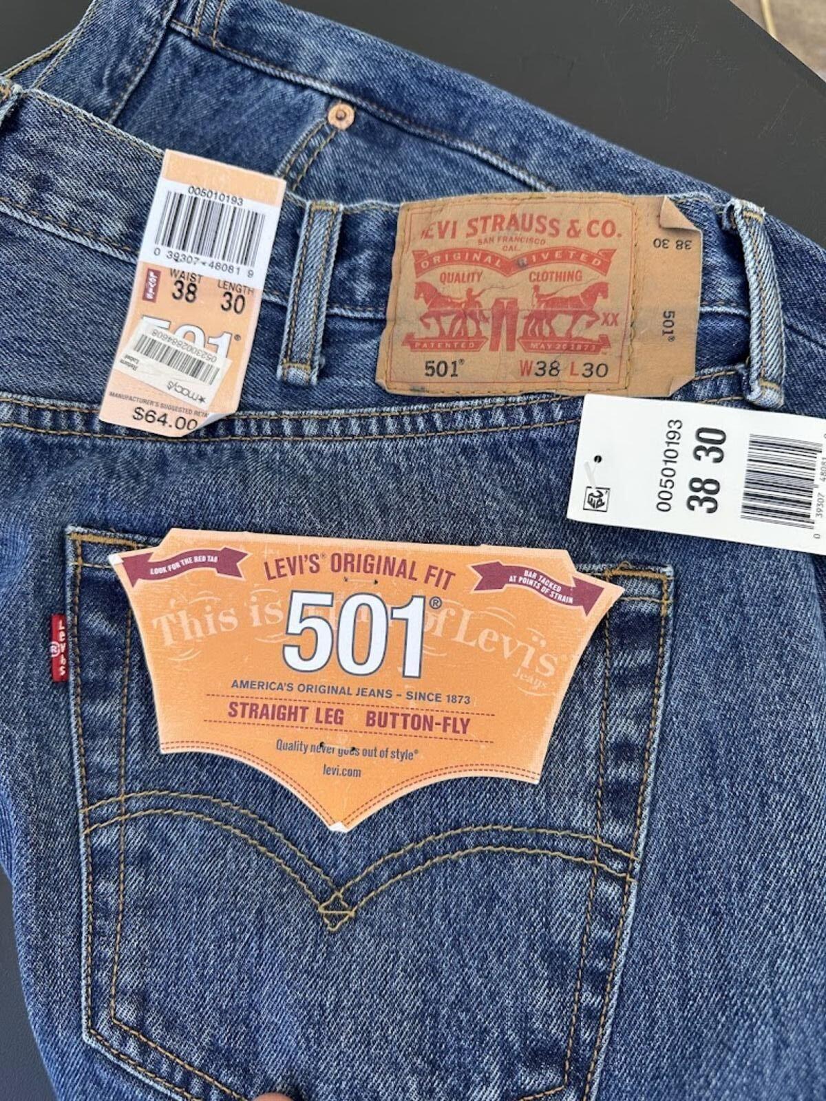 Levi’s 501 Button Fly Jeans NWT 38x30