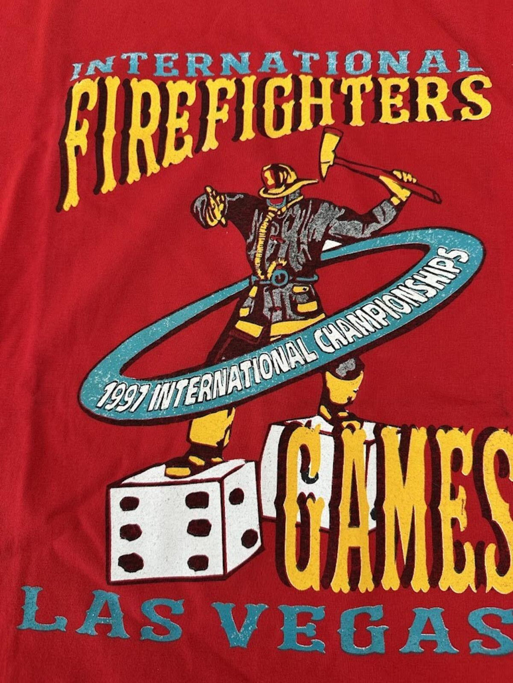 Vintage 1997 Firefighters Games Las Vegas Tee XL