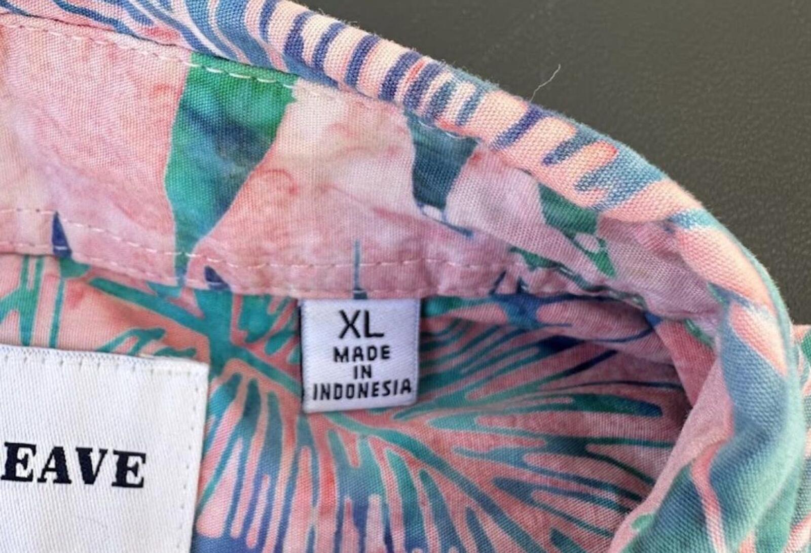Shore Leave Tropical Palm Camp Shirt XL