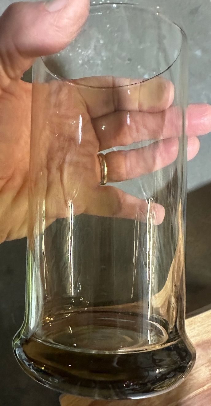 5 Vintage Smoke Brown Tall Drinking Glasses