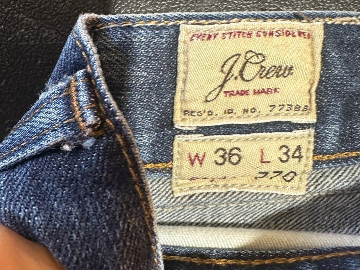 J.Crew 770 Kaihara Japanese Denim Jeans 36x34