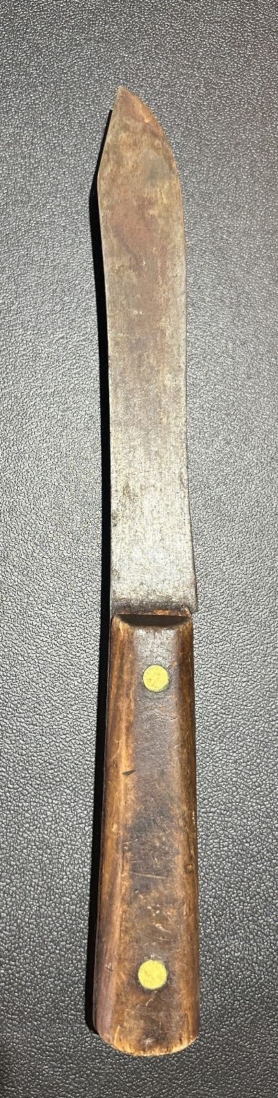 Vintage Unmarked Carbon Steel Butcher Utility Knife