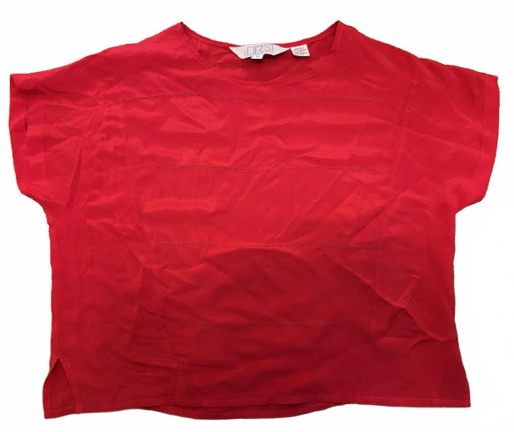 Vintage JRS Red Silk Blouse Hong Kong L