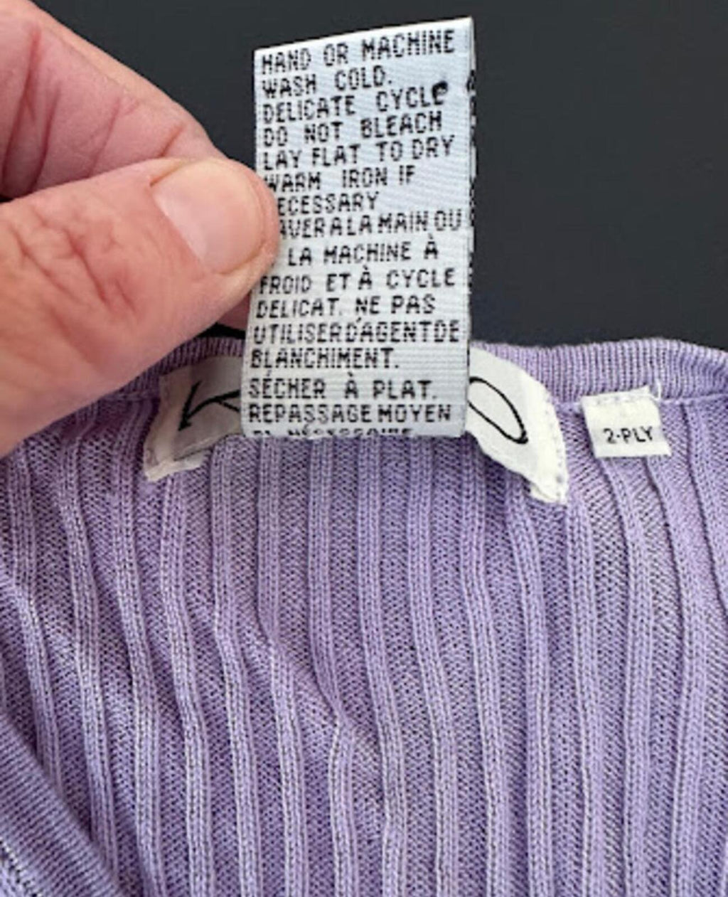 Kevo Lavender Silk Knit Sleeveless Top Large