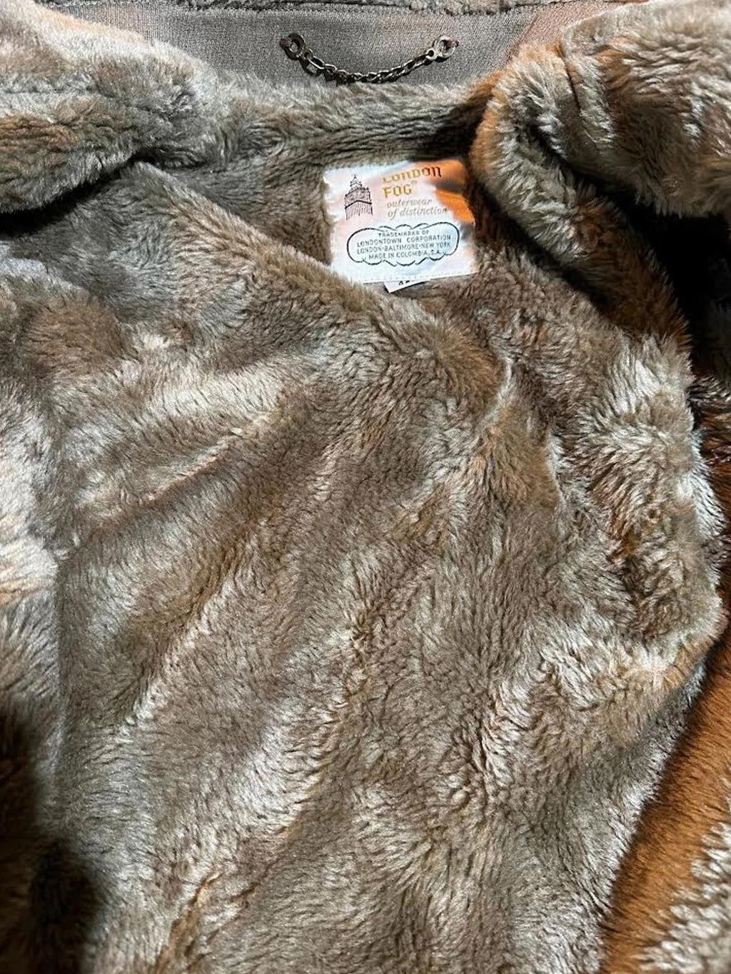 Vintage London Fog 40R Faux Fur Lined Overcoat Colombia