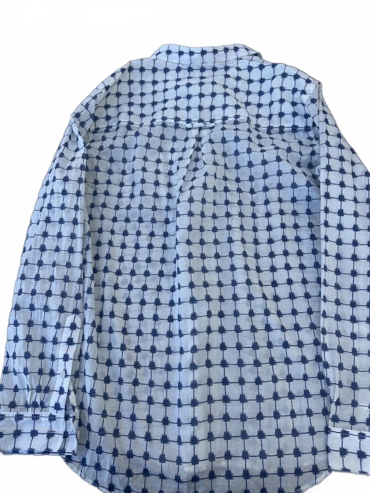Madewell 1937 Blue White Cotton Button Shirt Size Med
