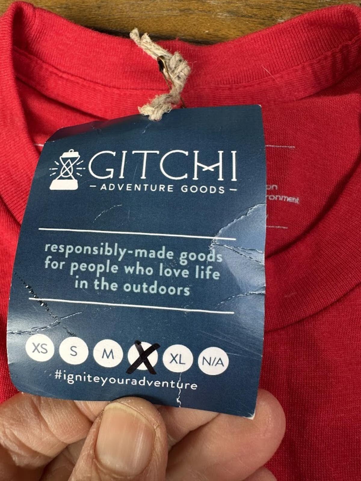 Gitchi Adventure Tee Red NWT Outdoor Graphic