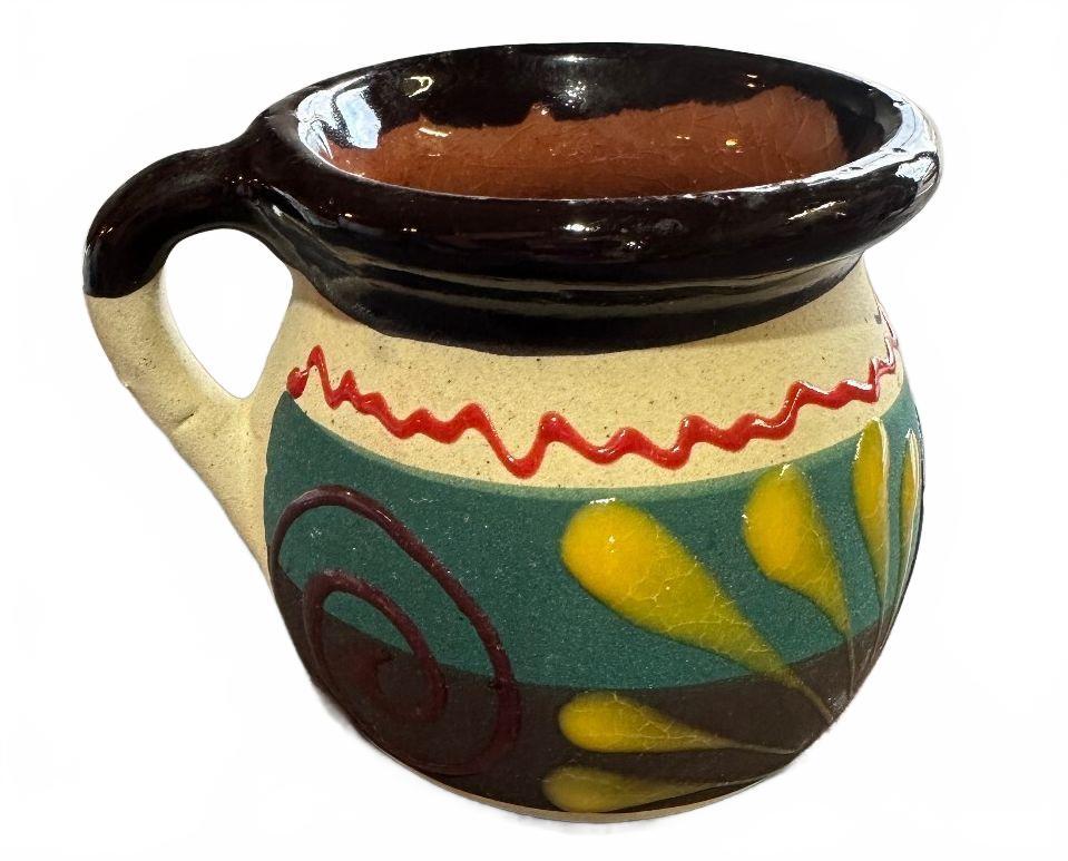 Mexican Hand Painted Pottery Mugs Set of 3