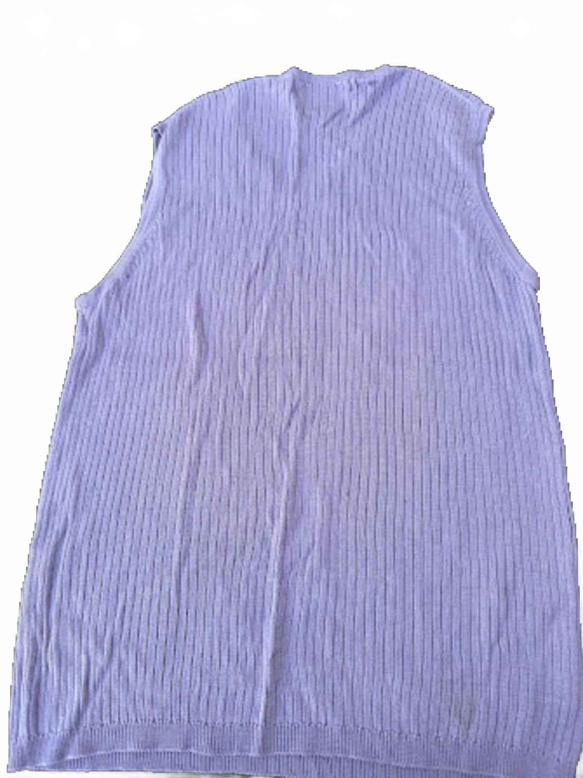 Kevo Lavender Silk Knit Sleeveless Top Large