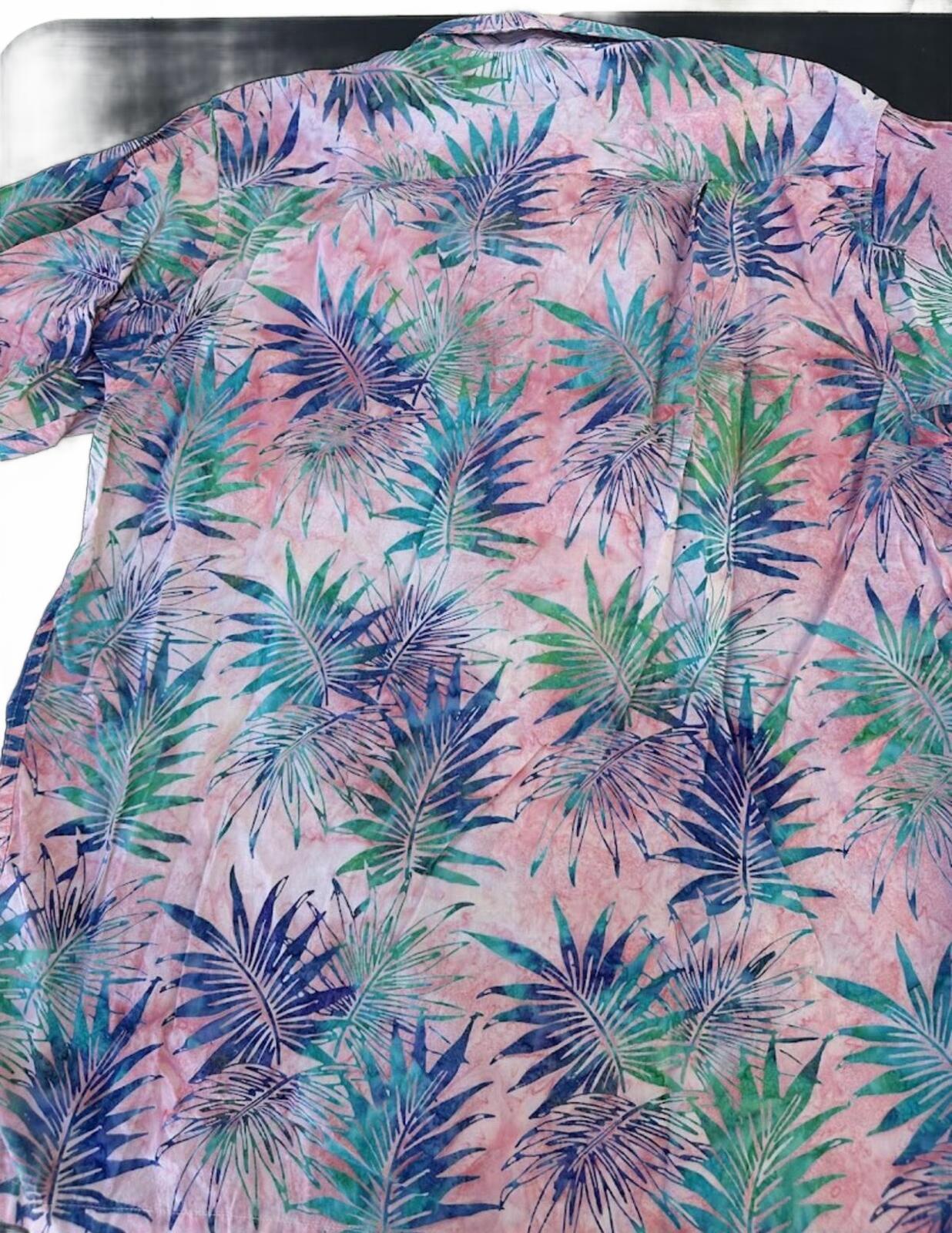 Shore Leave Tropical Palm Camp Shirt XL