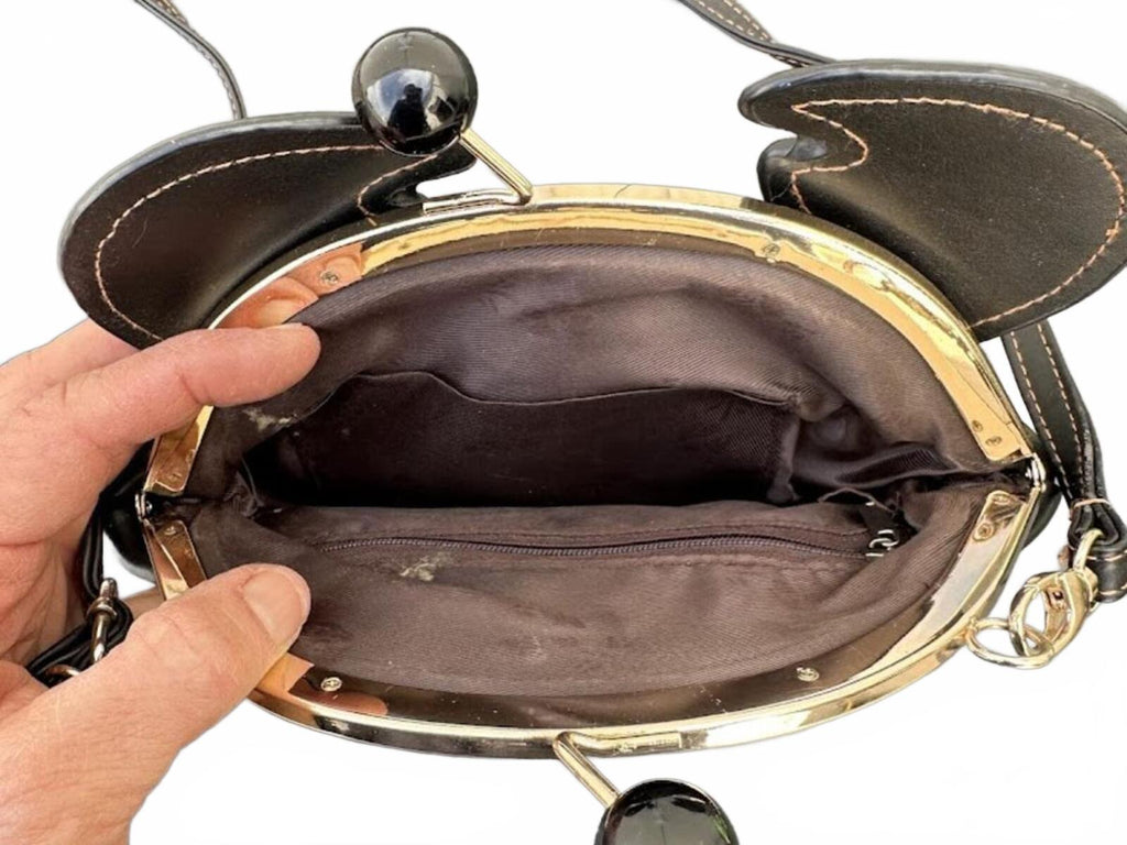 Novelty Crab Claw Frame Crossbody Bag Black