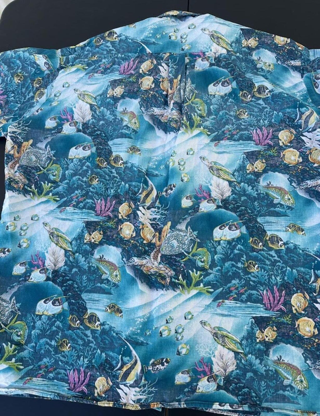 Vintage Ocean Reef Fish Print Hawaiian Shirt XL