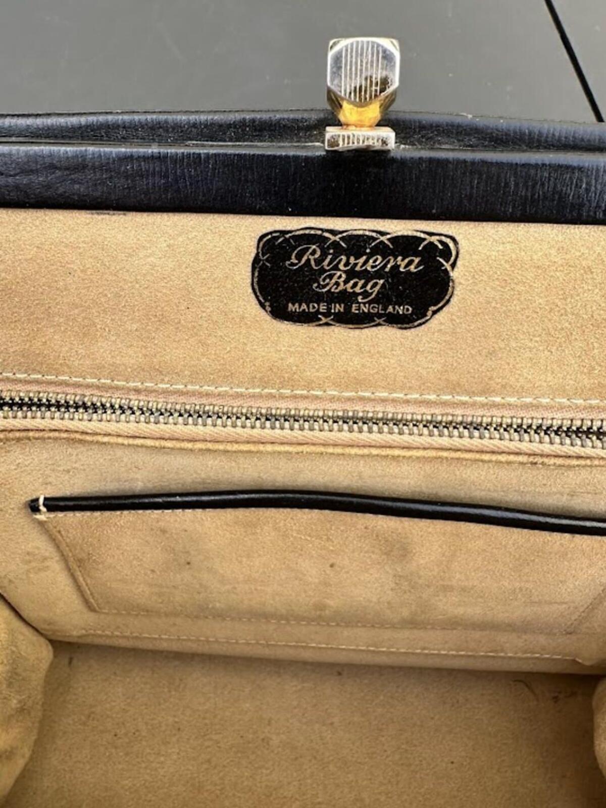 Vintage Riviera Bag England Black Top Handle