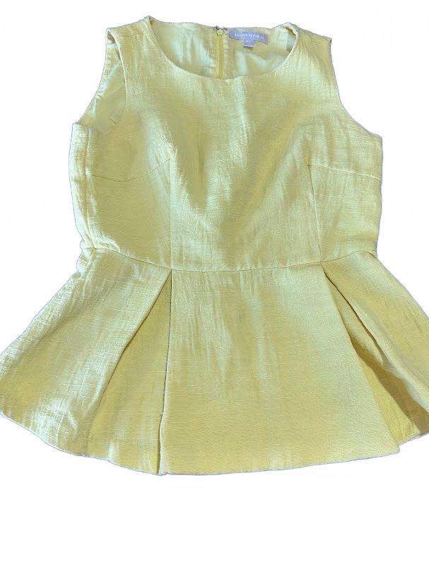 Banana Republic Yellow Peplum Top Size 4