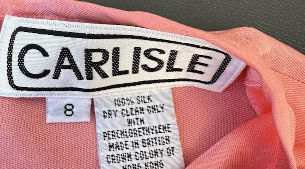 Carlisle Silk Blouse Pink Long Sleeve Size 8