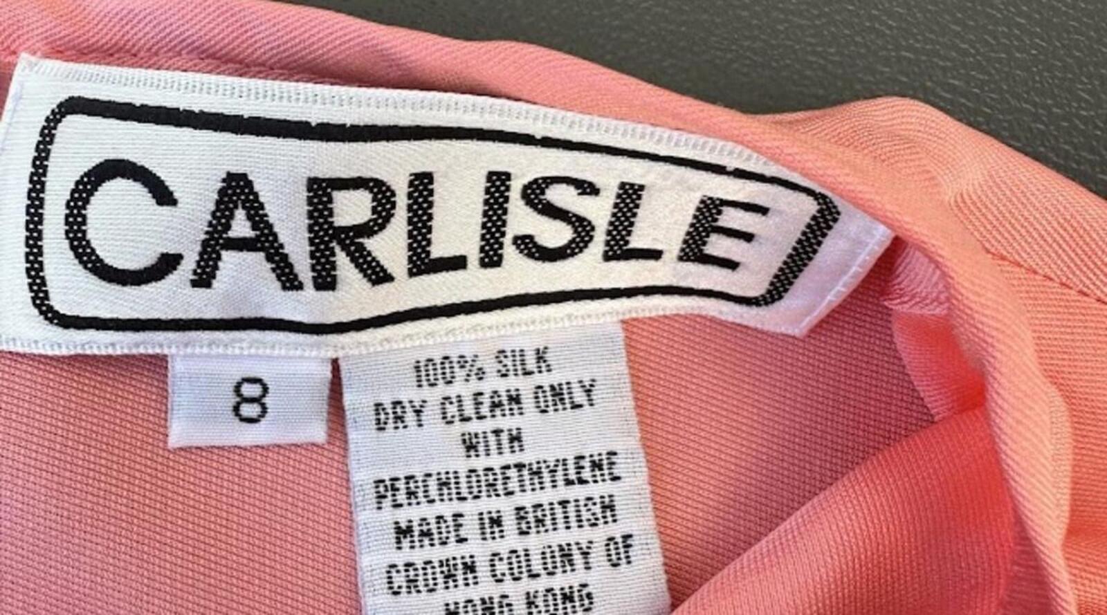 Carlisle Silk Blouse Pink Long Sleeve Size 8