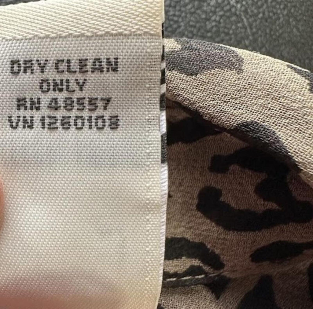 French Laundry Silk Leopard Blouse L