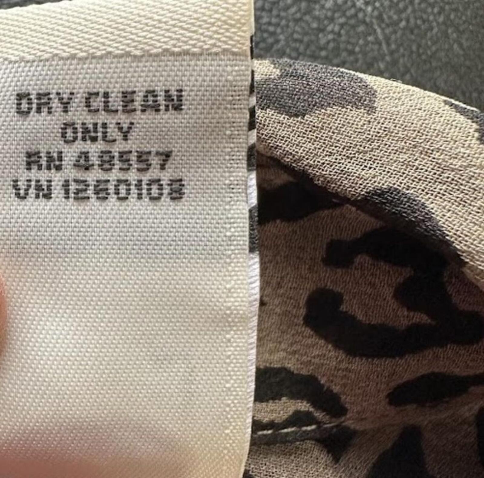 French Laundry Silk Leopard Blouse L