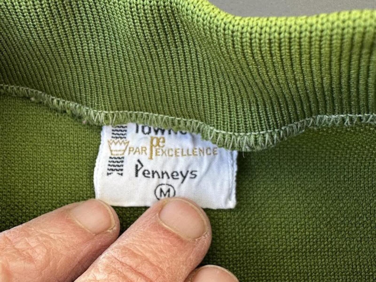 Vintage JCPenney Grid Knit Top Green M