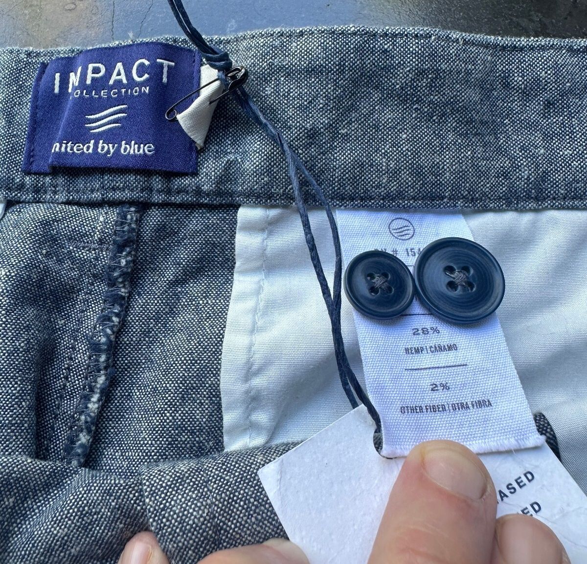 NWT Impact Collection Chambray Chino Shorts 38