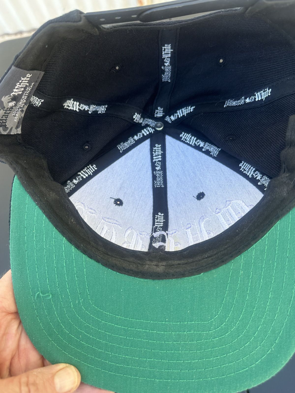 Black & White Muerte Gothic Snapback Hat