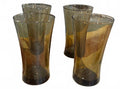 4 Vintage Smoke Brown Flared Drinking Glasses