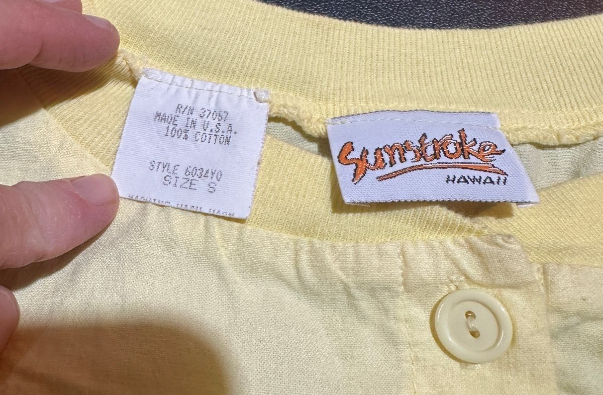 Vintage Sunclothes Hawaii Yellow Pullover Shirt NWT S