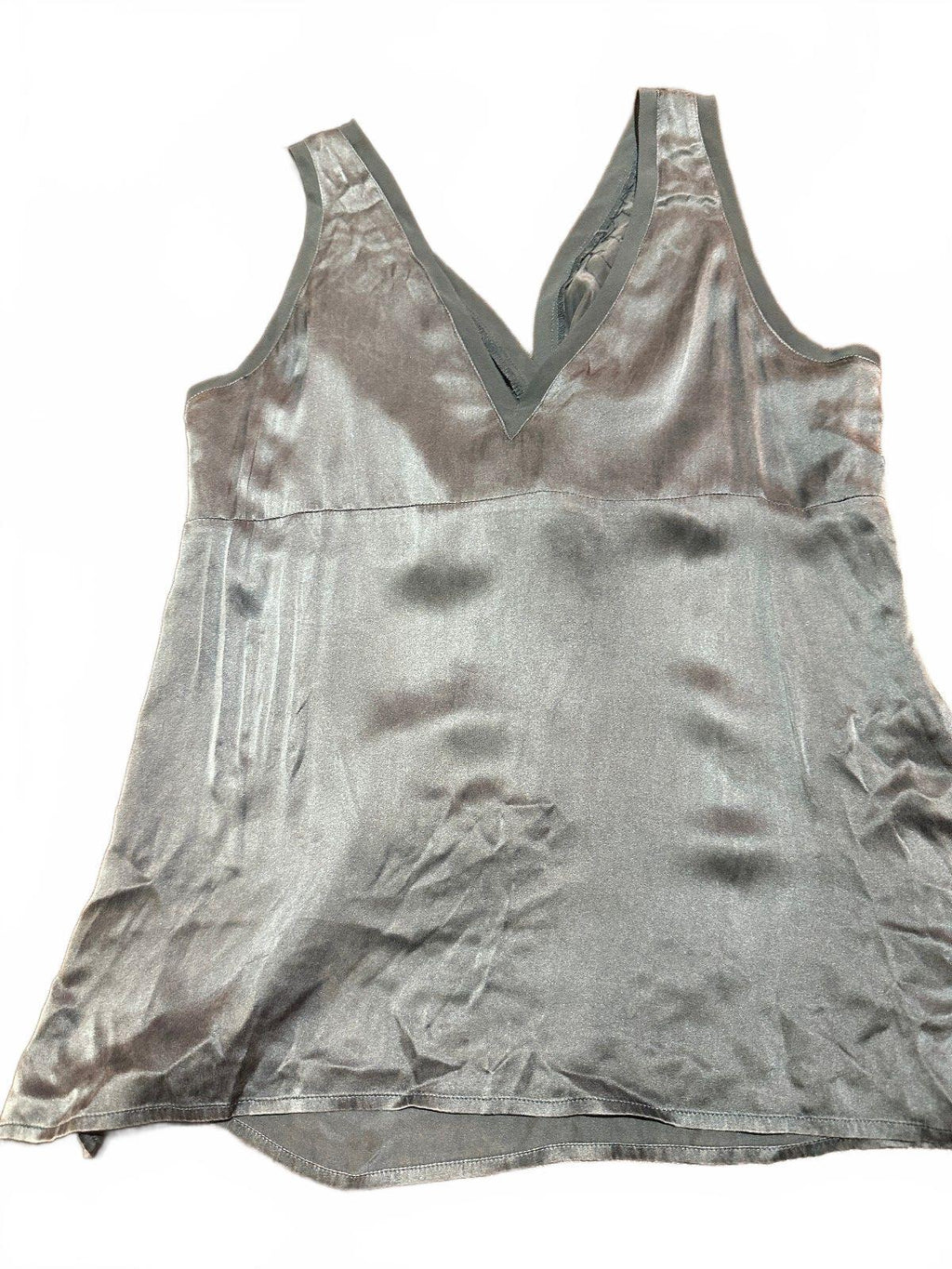 New York & Company Silk Sequin V-Neck Tank Size 8