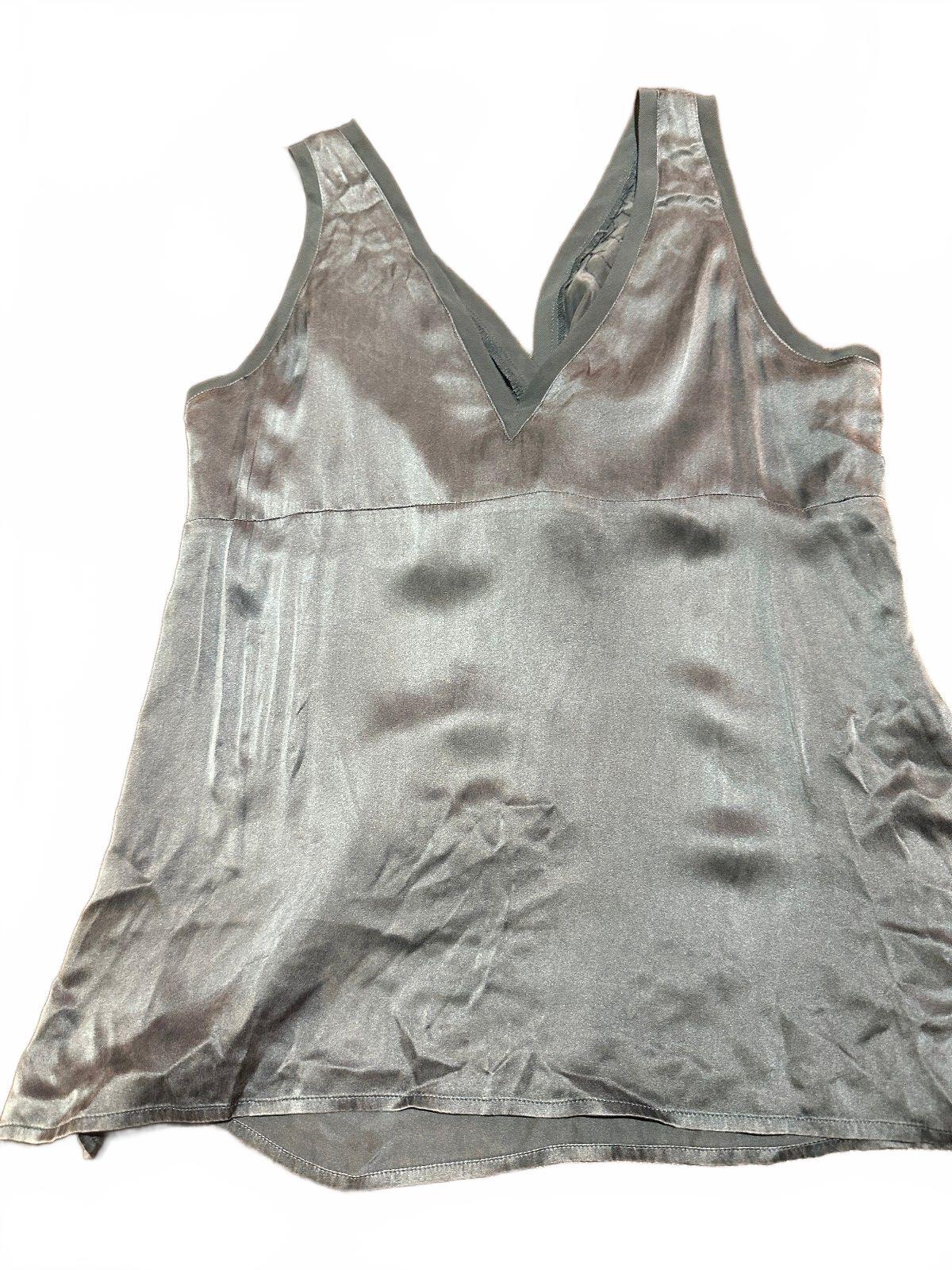 New York & Company Silk Sequin V-Neck Tank Size 8