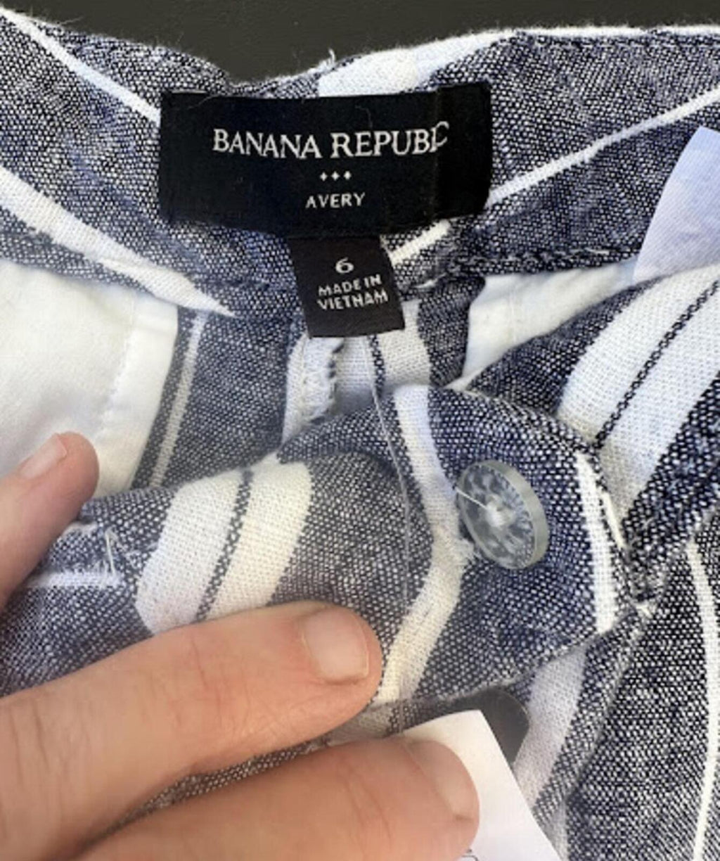 NWT Banana Republic Avery Linen Stripe Pants 6