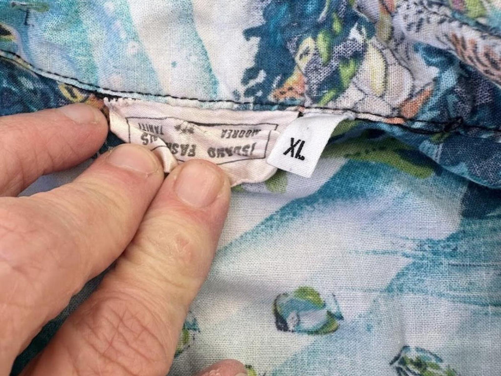 Vintage Ocean Reef Fish Print Hawaiian Shirt XL