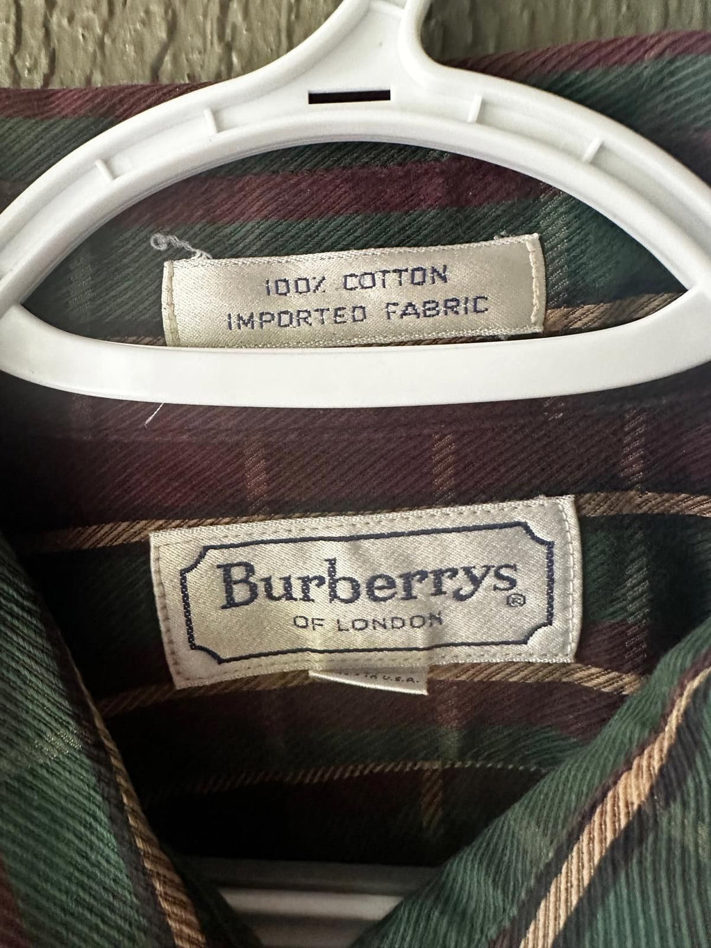 Vintage Burberrys of London Plaid Cotton Shirt XL