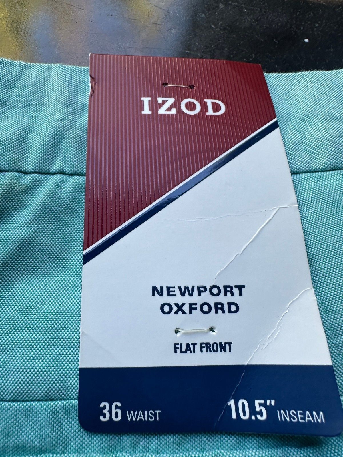 NWT IZOD Newport Oxford Turquoise Shorts 36