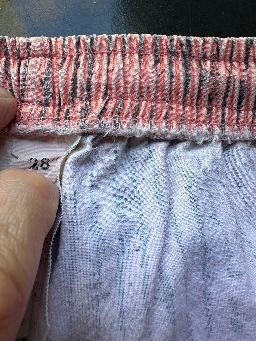 Quiksilver Pink Gray Striped Swim Trunks 28