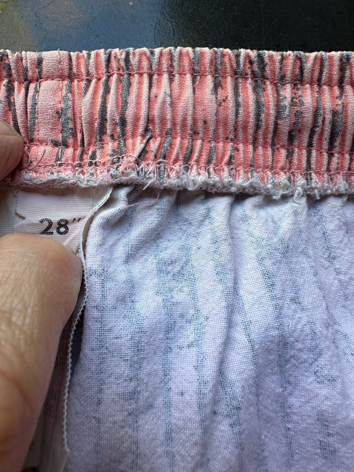 Quiksilver Pink Gray Striped Swim Trunks 28