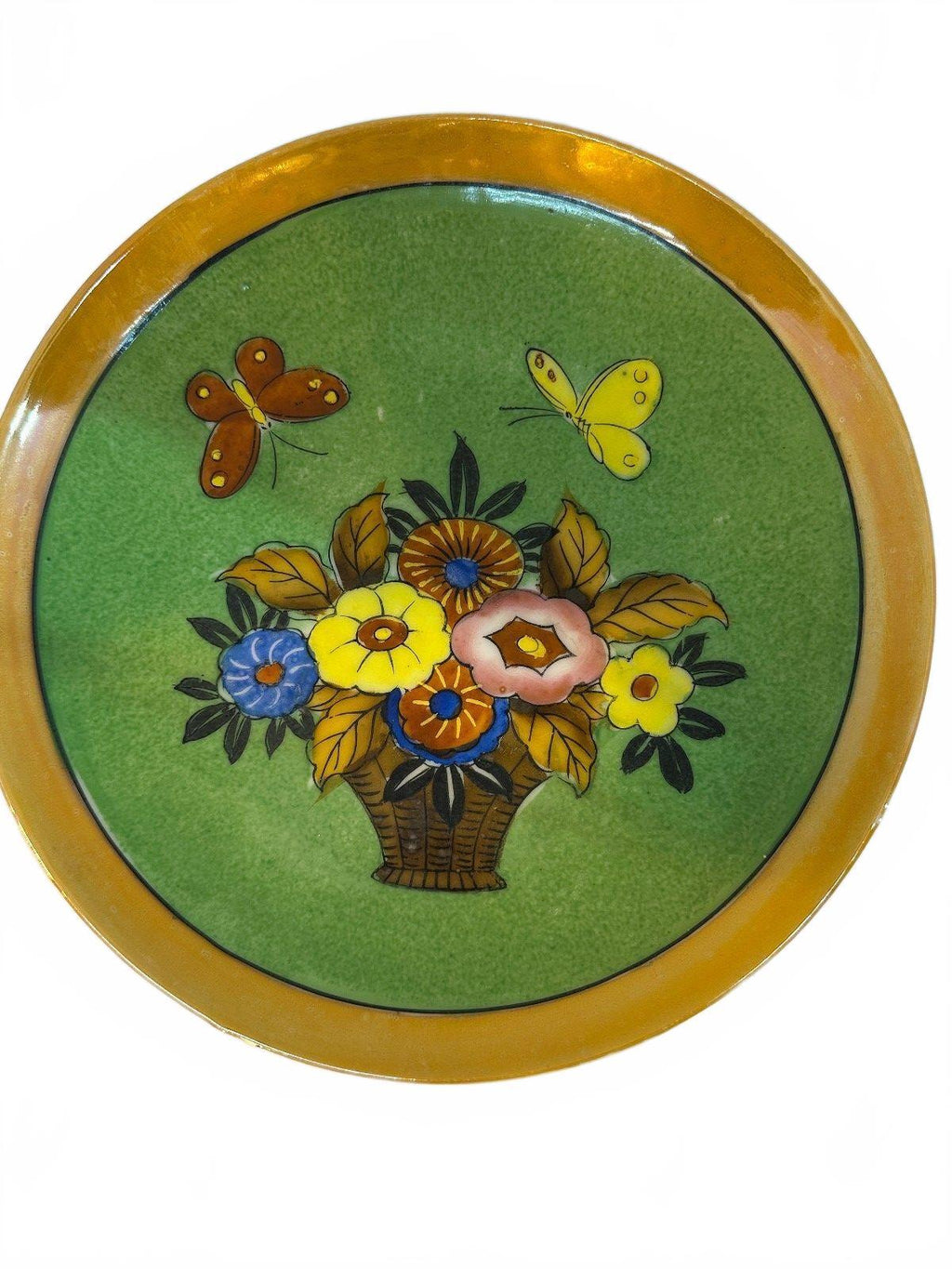 Vintage Japan Hand Painted Floral Butterfly Plate