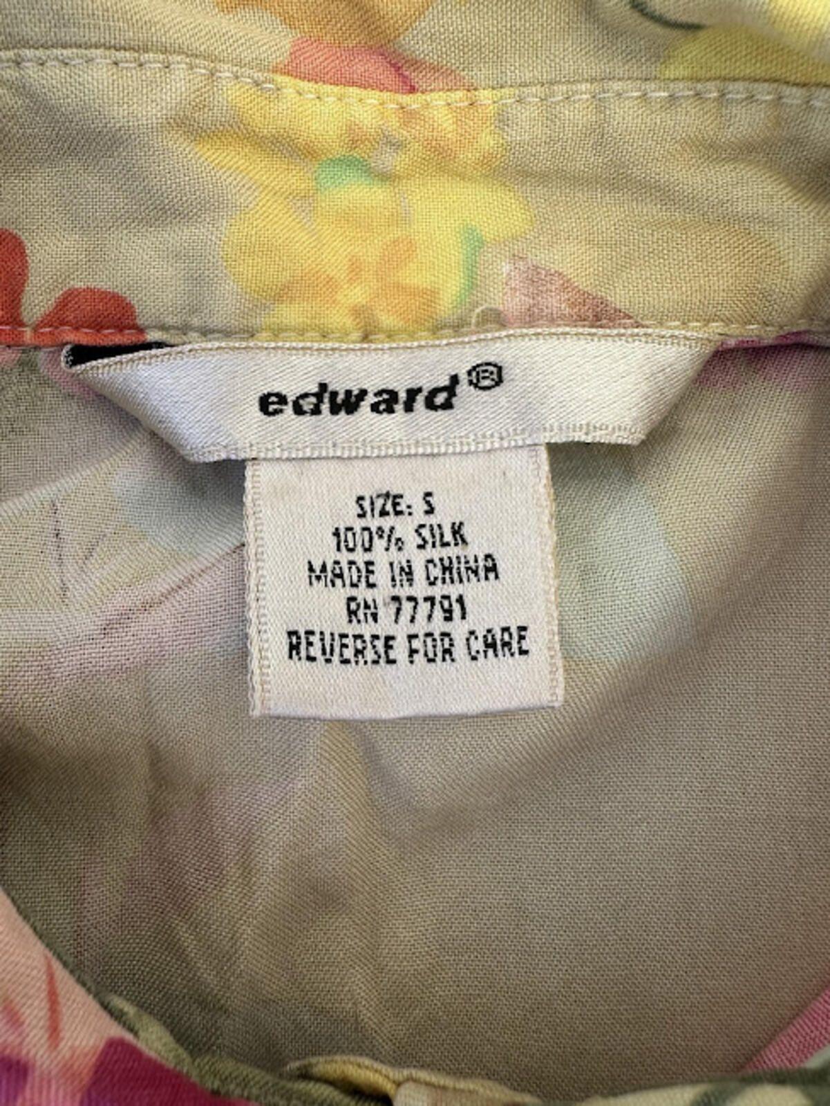 Edward Silk Floral Sleeveless Blouse Sz S