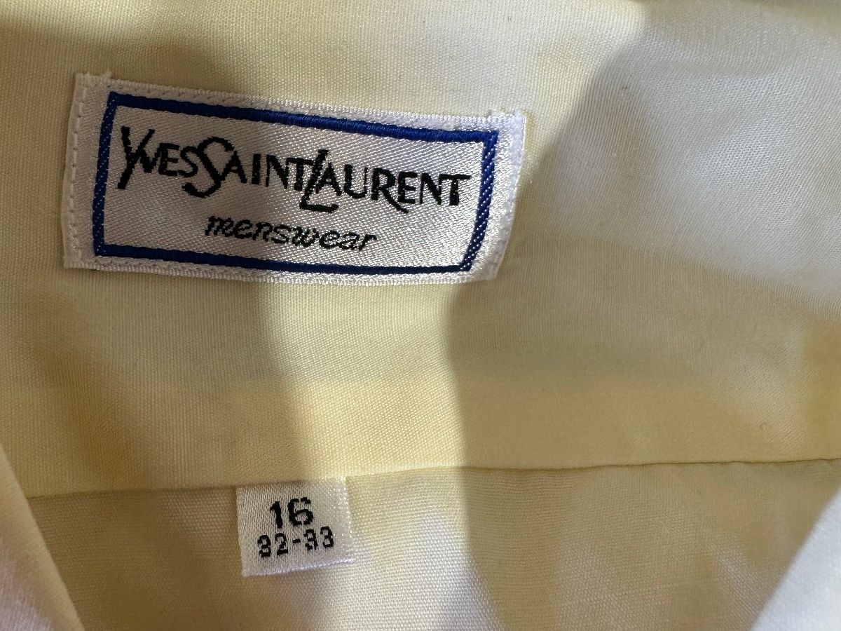 YSL Yves Saint Laurent Pale Yellow Dress Shirt 16 32/33