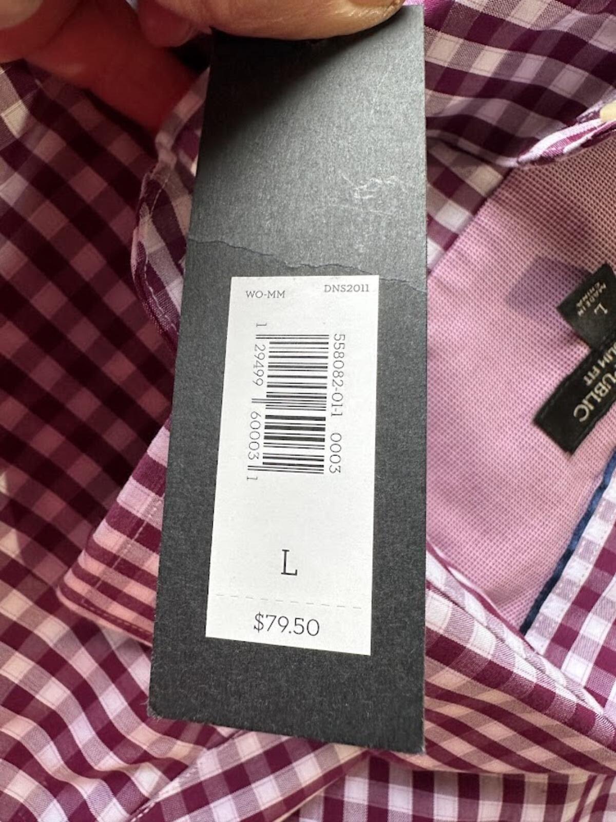 Banana Republic Gingham Shirt L NWT Slim