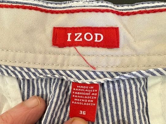 IZOD Blue Seersucker Shorts Men's 36