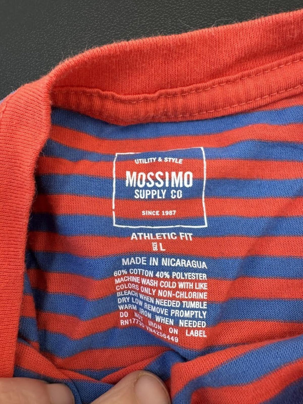 Mossimo Striped Tee Red Blue Athletic Fit L