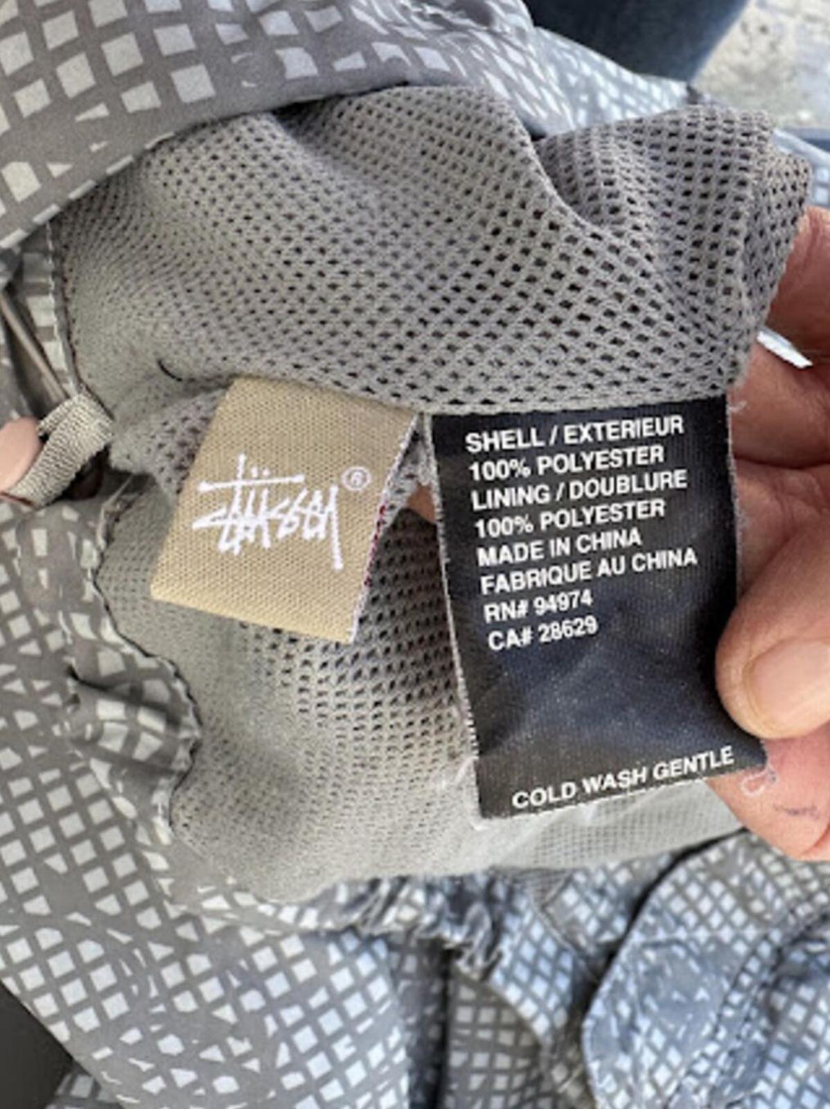 Stüssy Gray Check Windbreaker Jacket L