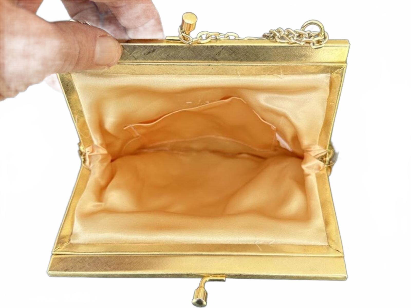 Vintage Gold Sequin Evening Clutch Chain Strap