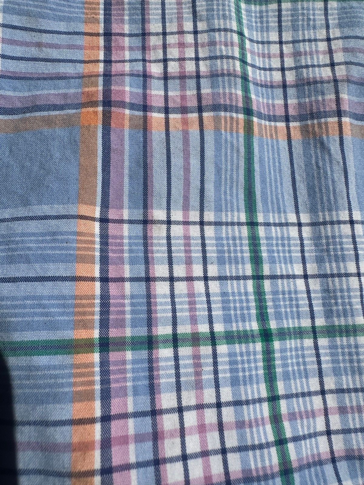 Ralph Lauren Bob Camp Large Blue Madras Plaid Shirt