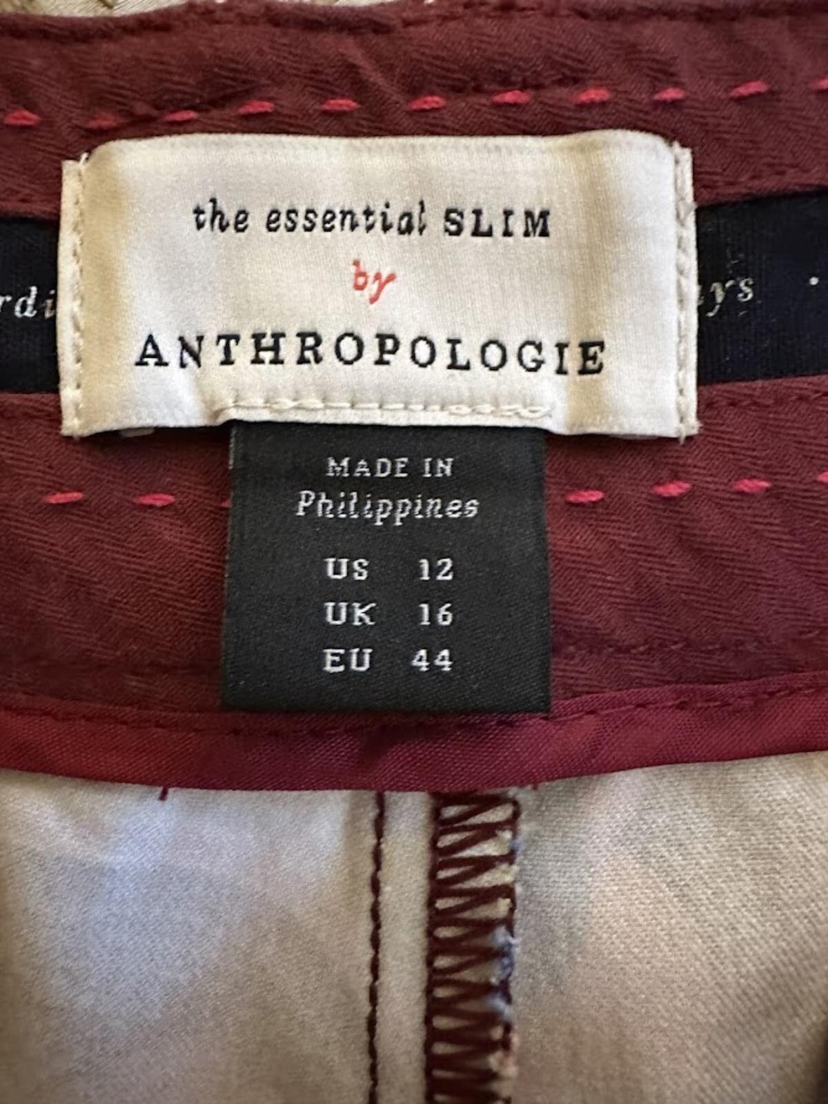 Anthropologie Slim Floral Pants NWT Size 12
