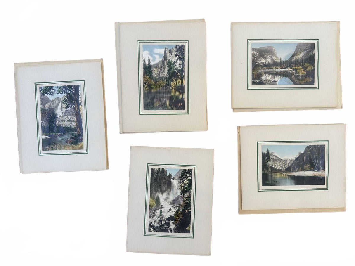 Set of 5 Vintage Yosemite Hand Colored Photos
